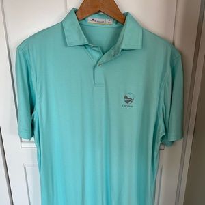 Peter Millar Featherweight Turquoise Logo Shirt
